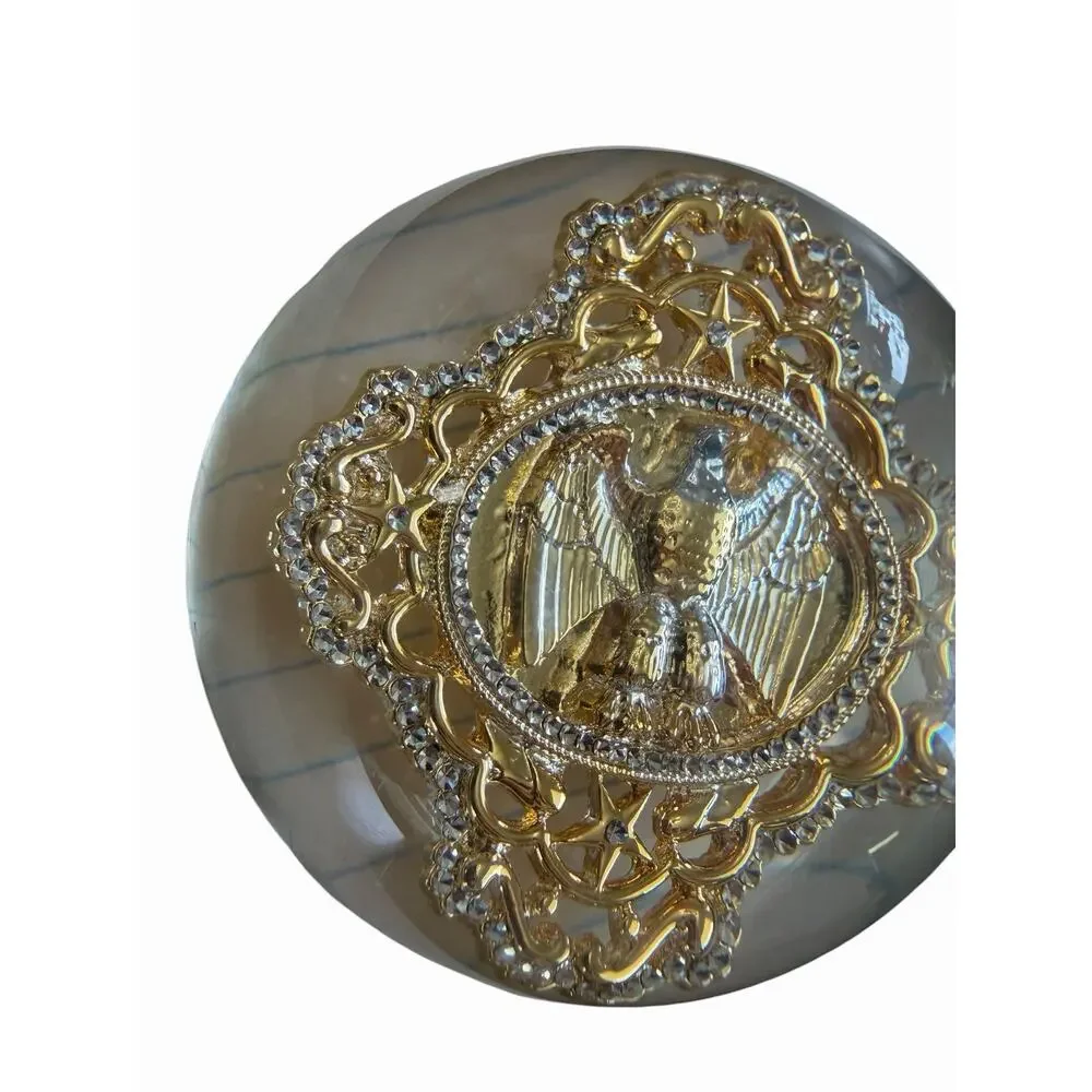 Rare PWC DAR Daughters of the American Revolution BROOCH PIN Resin Paperweight